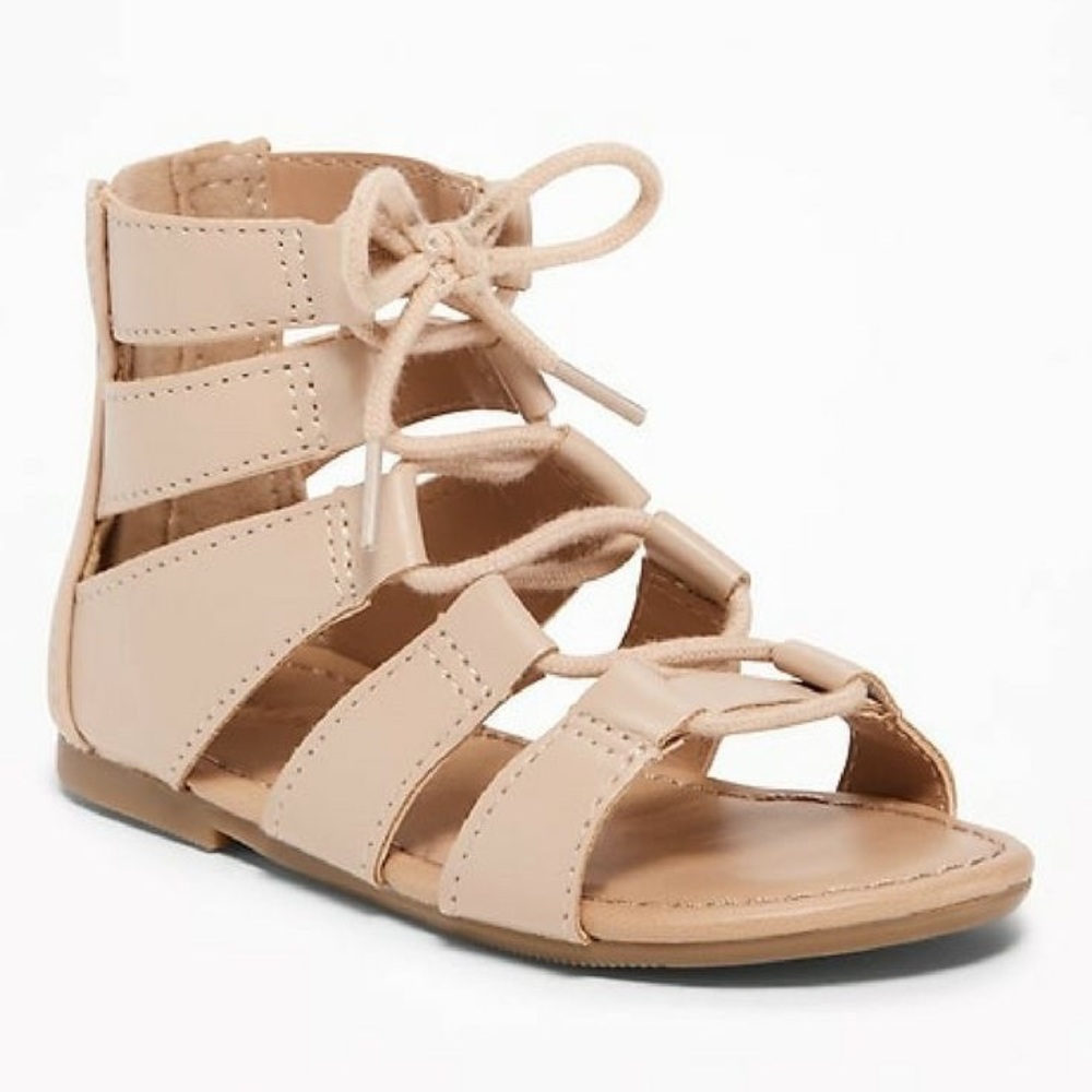 NWT Old Navy Tan gladiator zipper sandals
